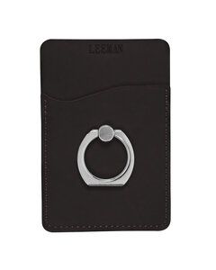 Leeman LG-9378 - Tuscany Card Holder With Metal Ring Phone Stand Black