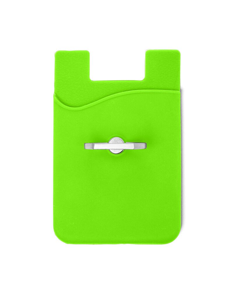 Prime Line PL-1370 - Silicone Card Holder with Metal Ring Phone Stand