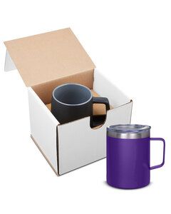 Prime Line GMG407 - 12oz Vacuum Insulated Coffee Mug With Handle In Mailer Purple