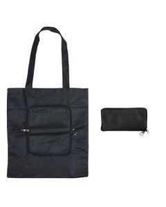 Prime Line BG132 - Folding Zippin' Tote Bag Black
