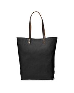 Prime Line LT-3996 - Urban Cotton Tote With Leather Handles Black