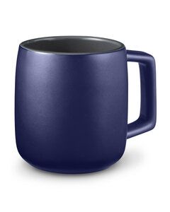 Prime Line CM113 - 15oz Geo Square Handle Ceramic Mug Navy Blue