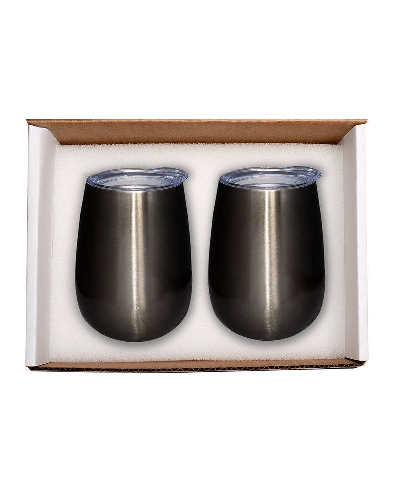 Prime Line PL-8239 - Duo Vacuum Stemless Wine Tumbler Gift Set
