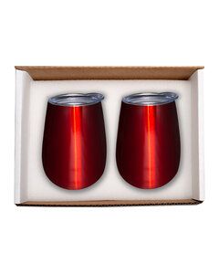 Prime Line PL-8239 - Duo Vacuum Stemless Wine Tumbler Gift Set Red