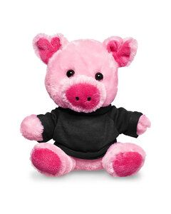 Prime Line TY6031 - 7" Plush Pig With T-Shirt Black