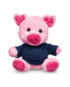 Prime Line TY6031 - 7" Plush Pig With T-Shirt Navy Blue