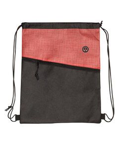 Prime Line BG219 - Tonal Heathered Non-Woven Drawstring Backpack Red