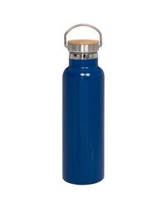Prime Line PL-4205 - 20oz Vacuum Bottle With Bamboo Lid Blue