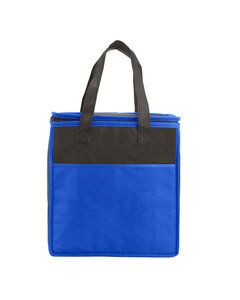 Prime Line BG127 - Two-Tone Flat Top Insulated Non-Woven Grocery Tote Reflex Blue