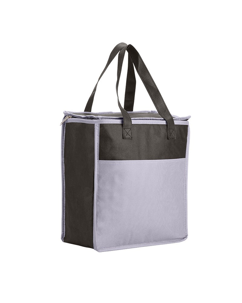 Prime Line BG127 - Two-Tone Flat Top Insulated Non-Woven Grocery Tote