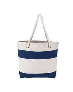 Prime Line BG420 - Cotton Resort Tote With Rope Handle Navy Blue