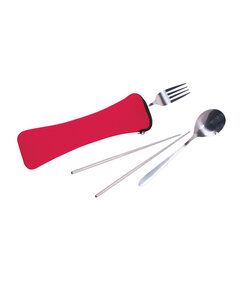 Prime Line KU111 - Travel Cutlery Set In Zip Pouch Red