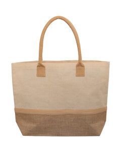 Prime Line LT-3435 - Wanderlust Laminated Jute And Canvas Tote Natural