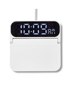 Prime Line IT240 - Foldable Alarm Clock & Wireless Charger White