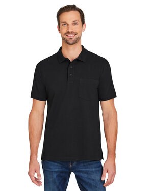 Harriton M205P - Mens Valiant Cotton Snag Protect Pocket Polo