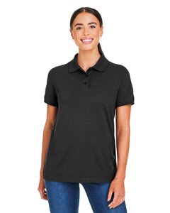 Harriton M205W - Ladies Valiant Cotton Snag Protect Polo Black