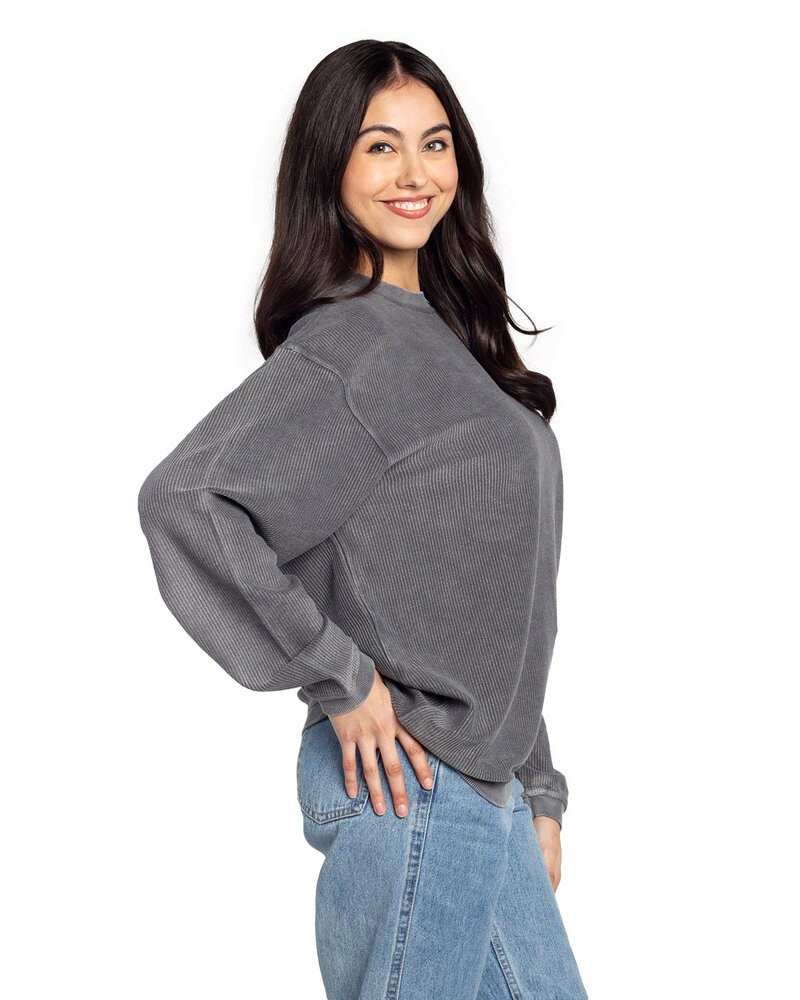 chicka-d 443CK - Ladies Corded Crew Sweatshirt