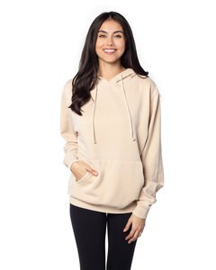 chicka-d 482 - Ladies Burnout Everybody Hooded Sweatshirt Oatmeal