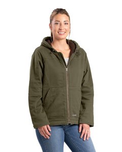 Berne WHJ48 - Ladies Sherpa-Lined Twill Hooded Jacket Cedar Green