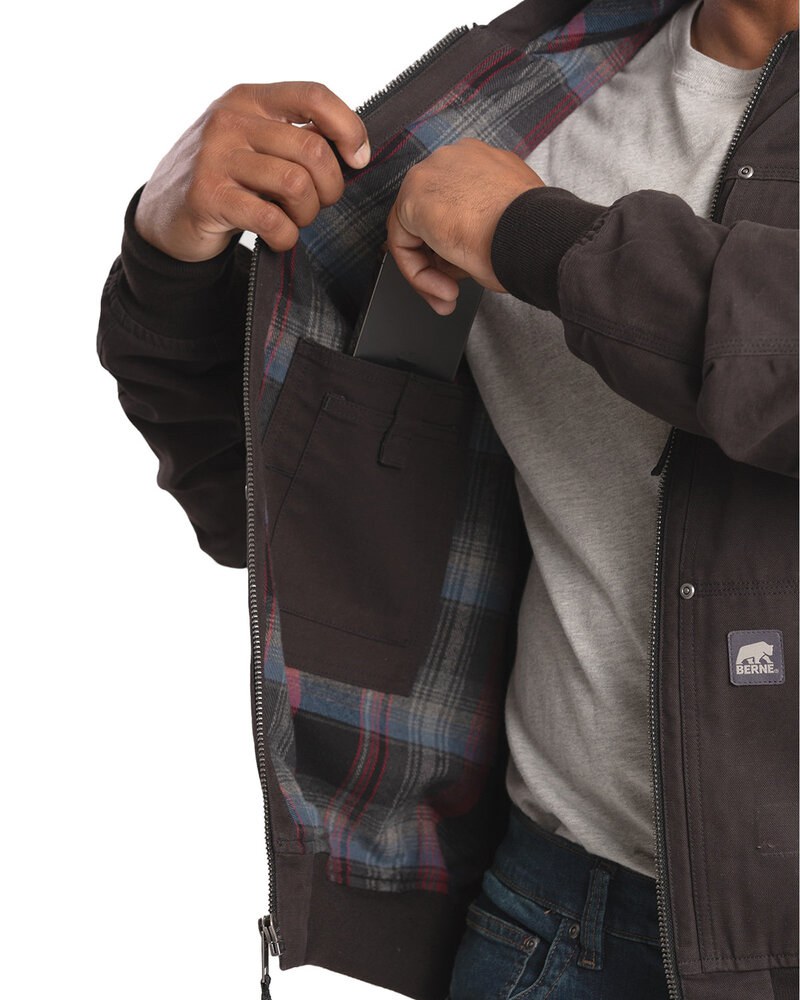 Berne HJ59 - Men's Heartland Duck Flannel-Lined Hooded Jacket