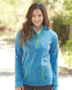 J. America 8617 - Ladies Cosmic Fleece Quarter Zip Pullover