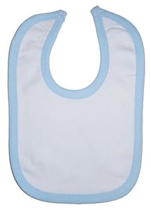 Infant Blanks 1023B - Interlock Bib Blue Binding