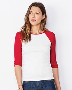 Bella+Canvas B2000 - Ladies Baby Rib 3/4-Sleeve Contrast Raglan T-Shirt