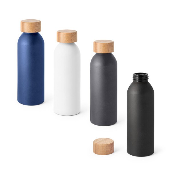 Aluminium bottle with bamboo lid 550 mL - Egotier 94250